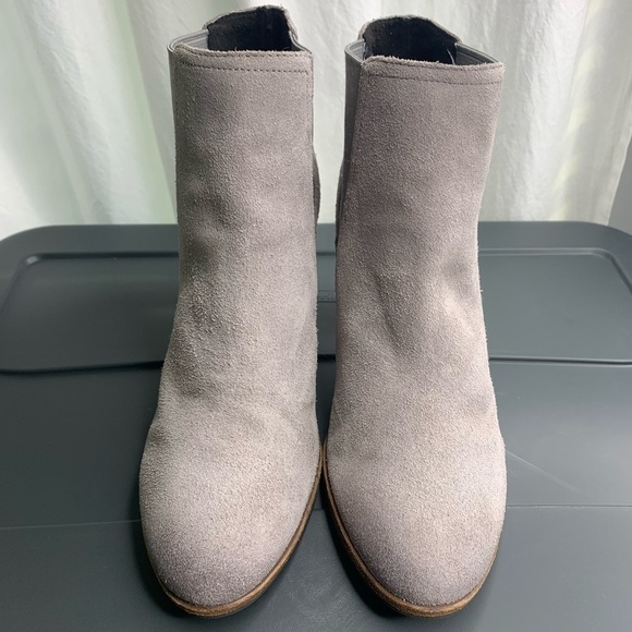 Cole Haan Hayes Gore Suede Grey Heeled Ankle Boots - Picture 4 of 11